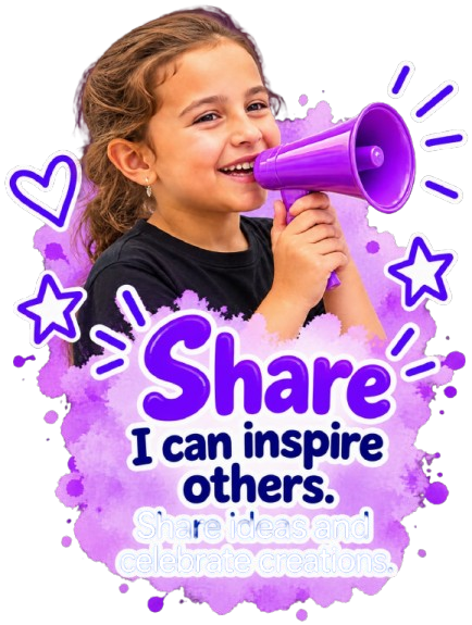 Share — I can inspire others. Share ideas and celebrate creations.