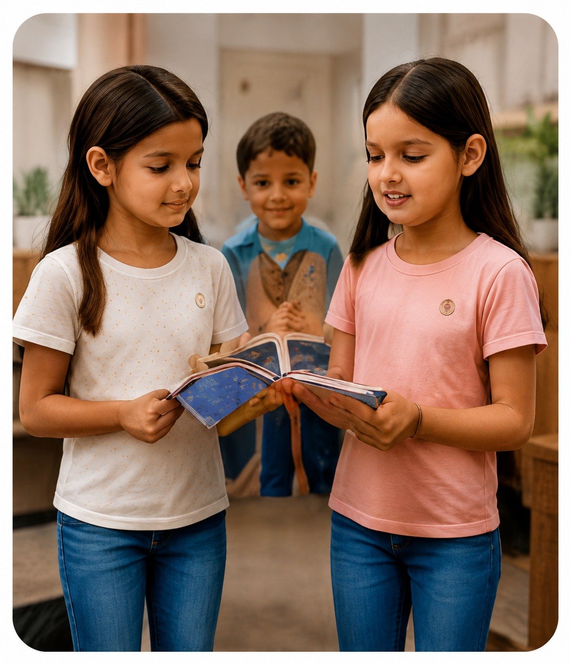 Children reading and learning together